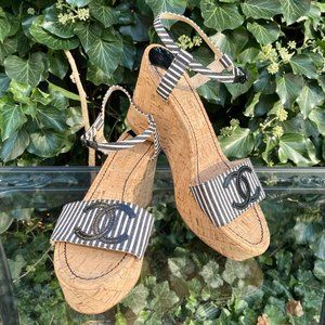 NEW! Chanel cork platform sandals Size EU39